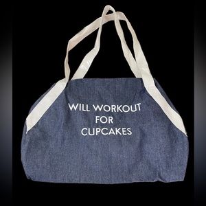 NWOT Denim Duffle Bag